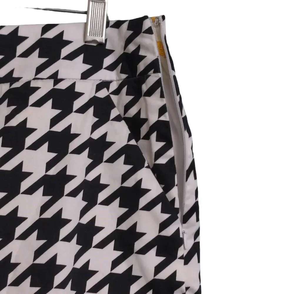 Loudmouth Ladies Golf Mini Skort Black White Houndstooth Palm Beaches Logo L - Picture 5 of 10